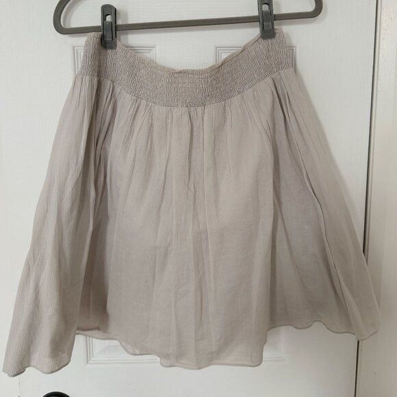 Cream A-Line Mini Skirt - Picture 1 of 4
